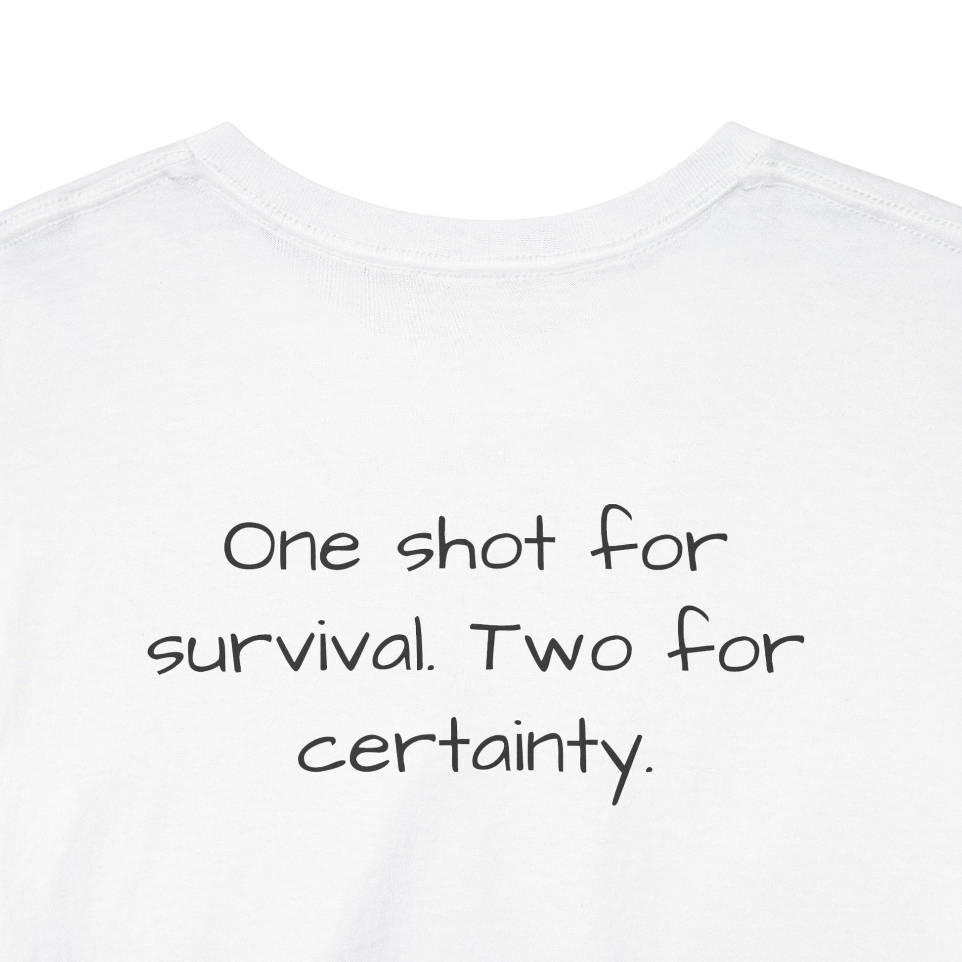 Alexander Solonik Portrait Tee — 'One Shot for Survival' Graphic T-Shirt - Divine Rebels Studio