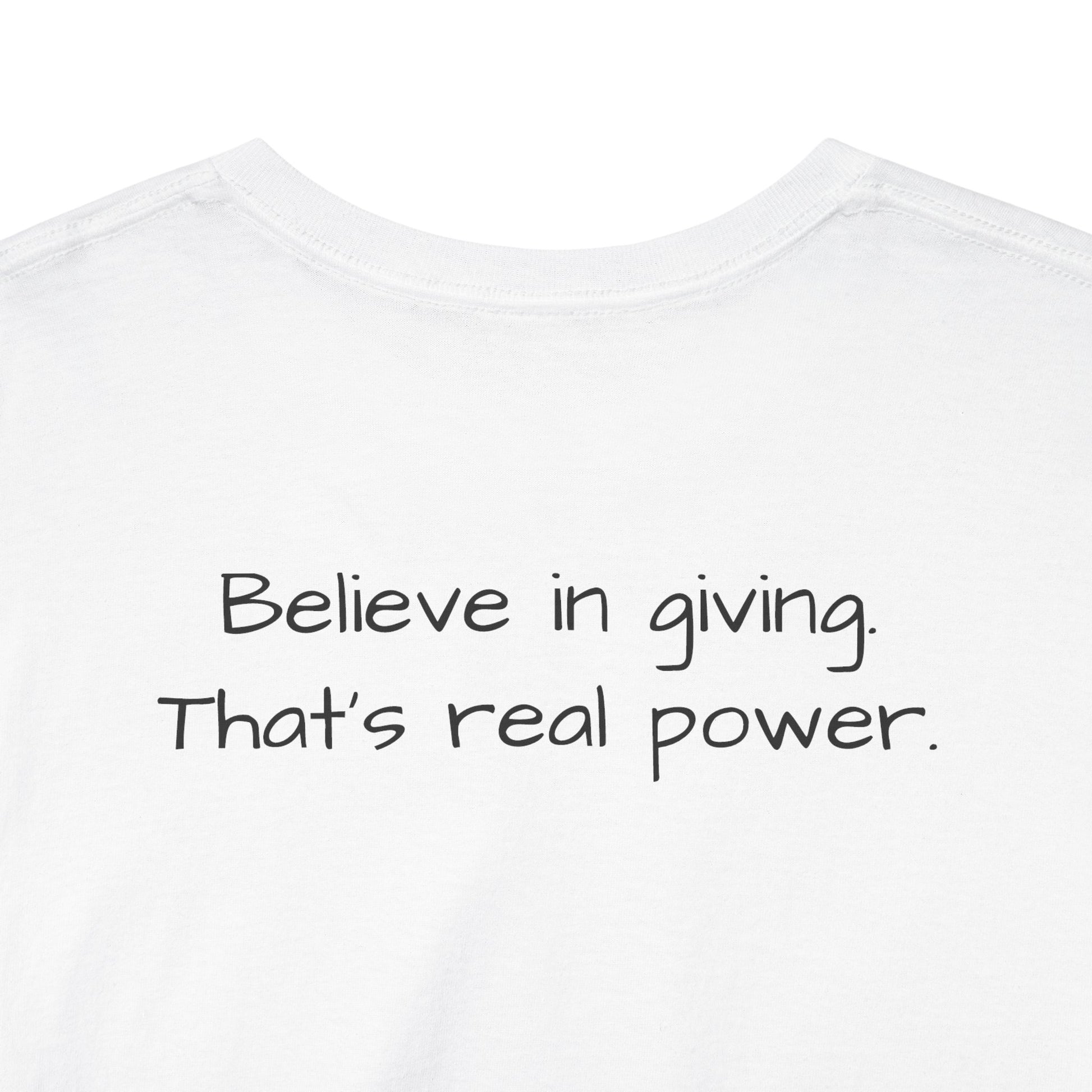ONE OFF SHIRT OF THE WEEK Santa Claus Tee with "Believe in Giving" Quote - Divine Rebels Studio