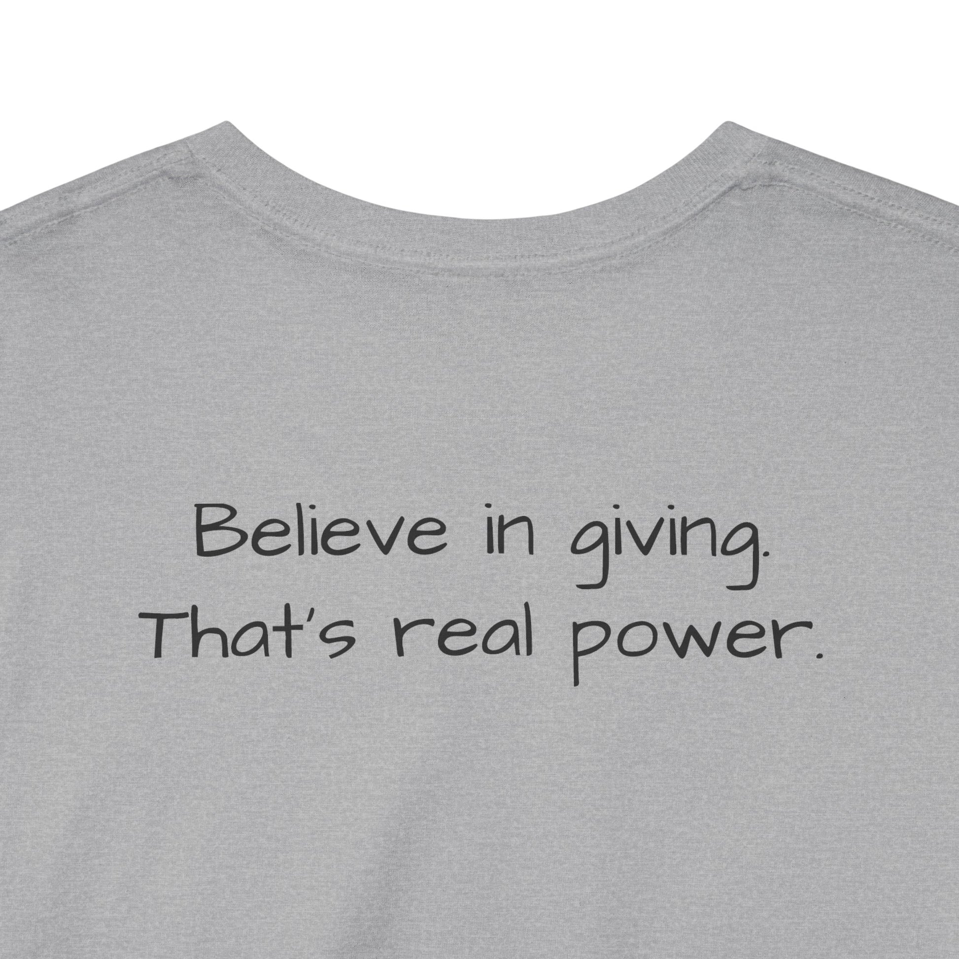ONE OFF SHIRT OF THE WEEK Santa Claus Tee with "Believe in Giving" Quote - Divine Rebels Studio