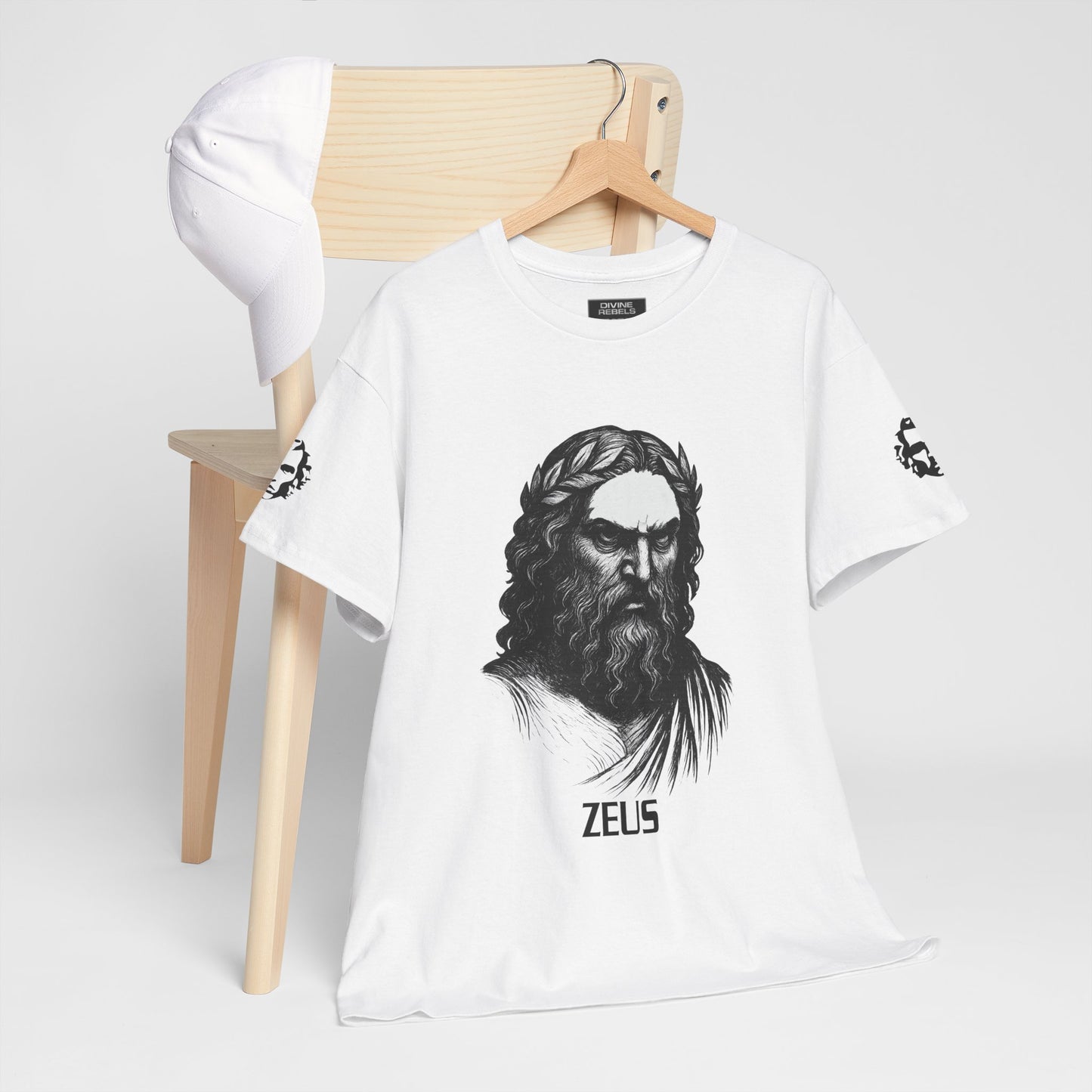 Zeus Portrait Tee — "I am the storm they prayed for" - Divine Rebels Studio