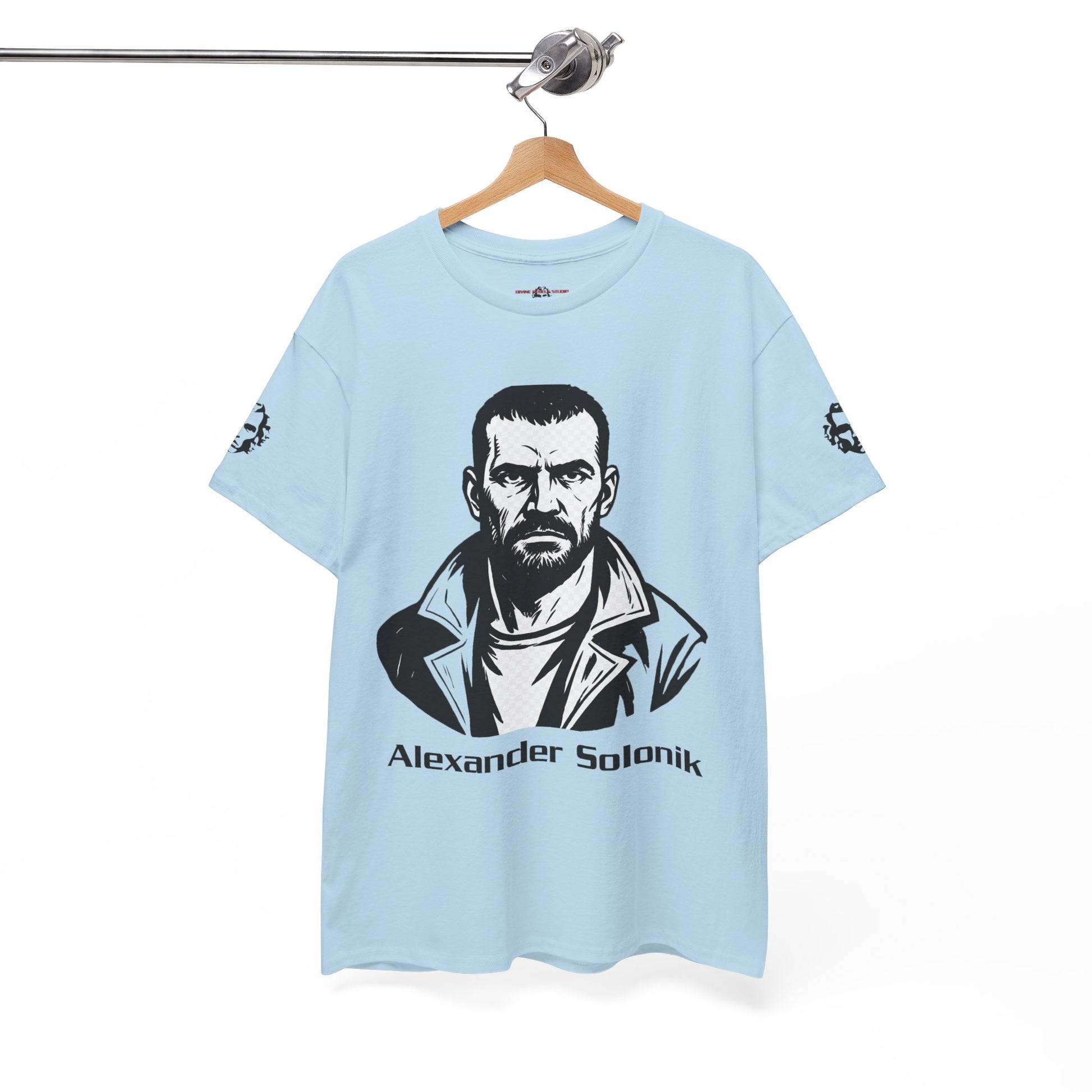 Alexander Solonik Portrait Tee — 'One Shot for Survival' Graphic T-Shirt - Divine Rebels Studio