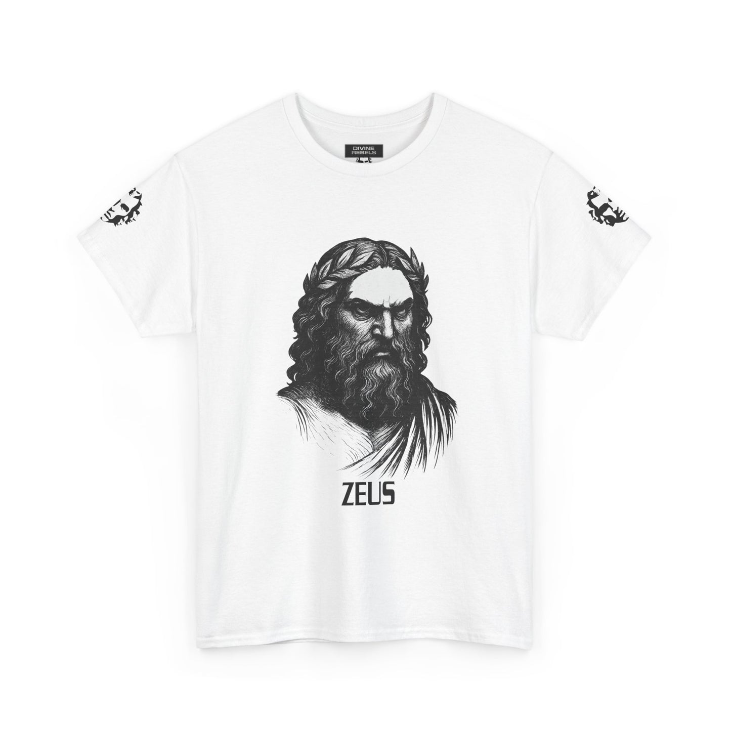 Zeus Portrait Tee — "I am the storm they prayed for" - Divine Rebels Studio