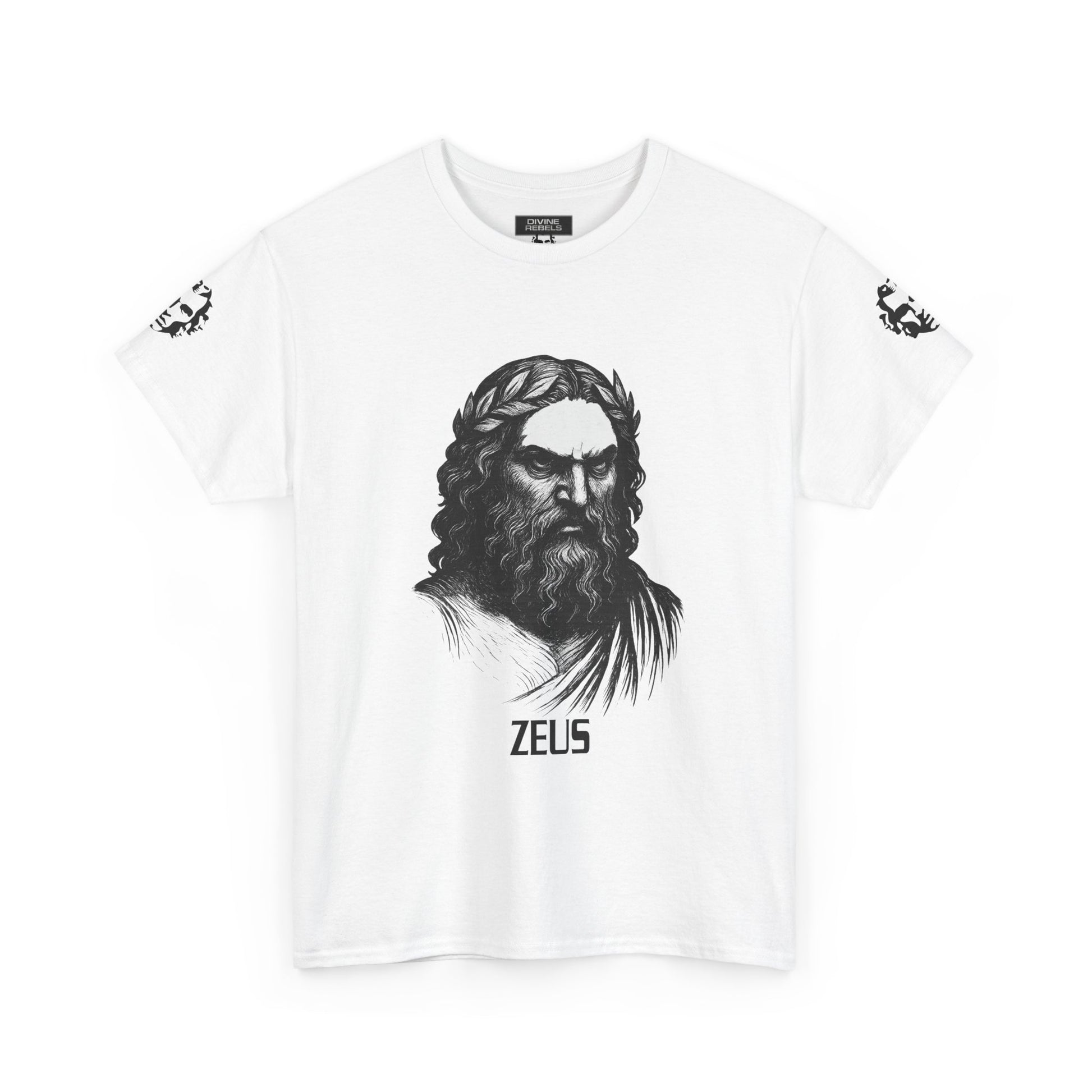 Zeus Portrait Tee — "I am the storm they prayed for" - Divine Rebels Studio