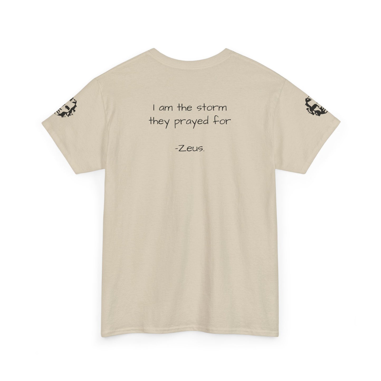 Zeus Portrait Tee — "I am the storm they prayed for" - Divine Rebels Studio