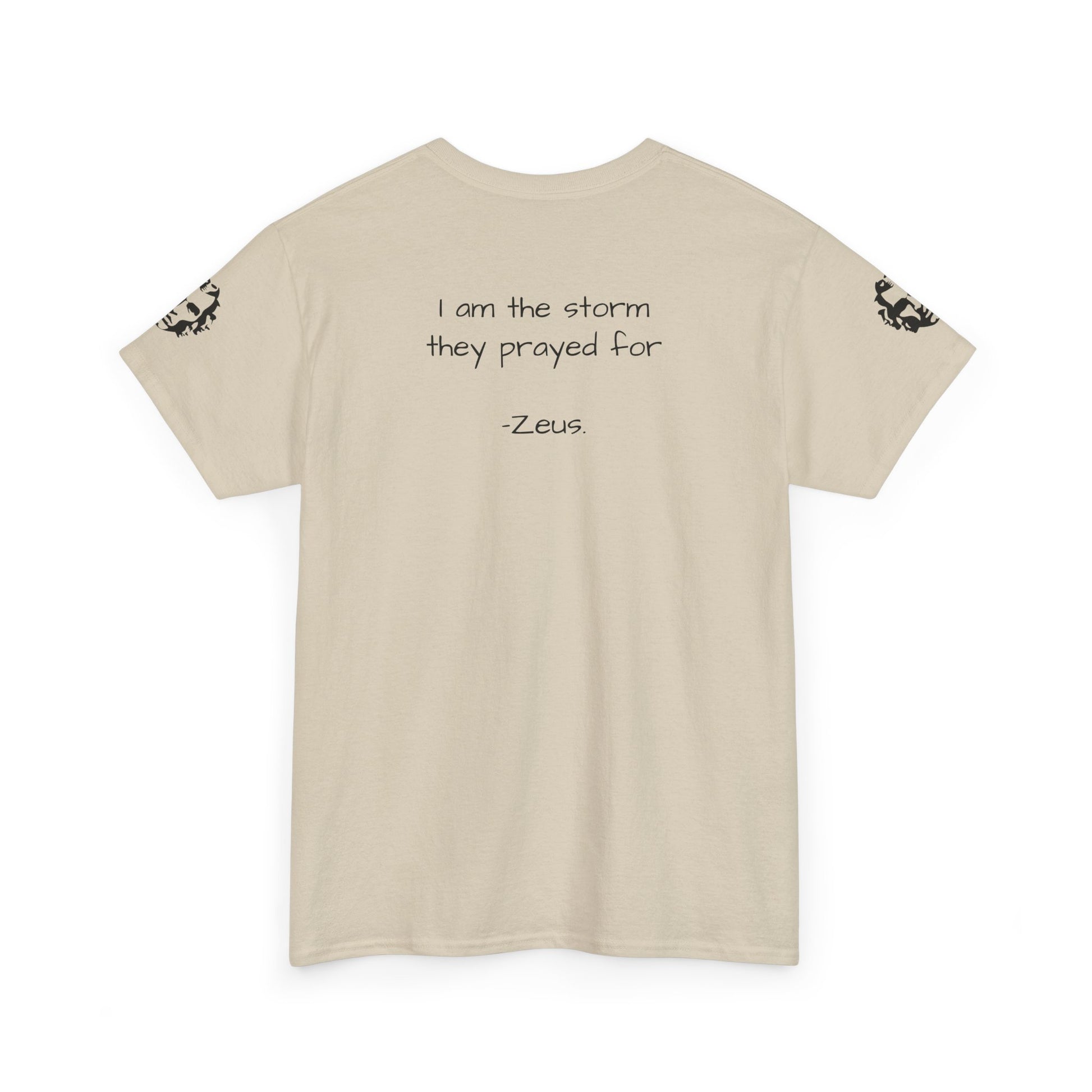 Zeus Portrait Tee — "I am the storm they prayed for" - Divine Rebels Studio