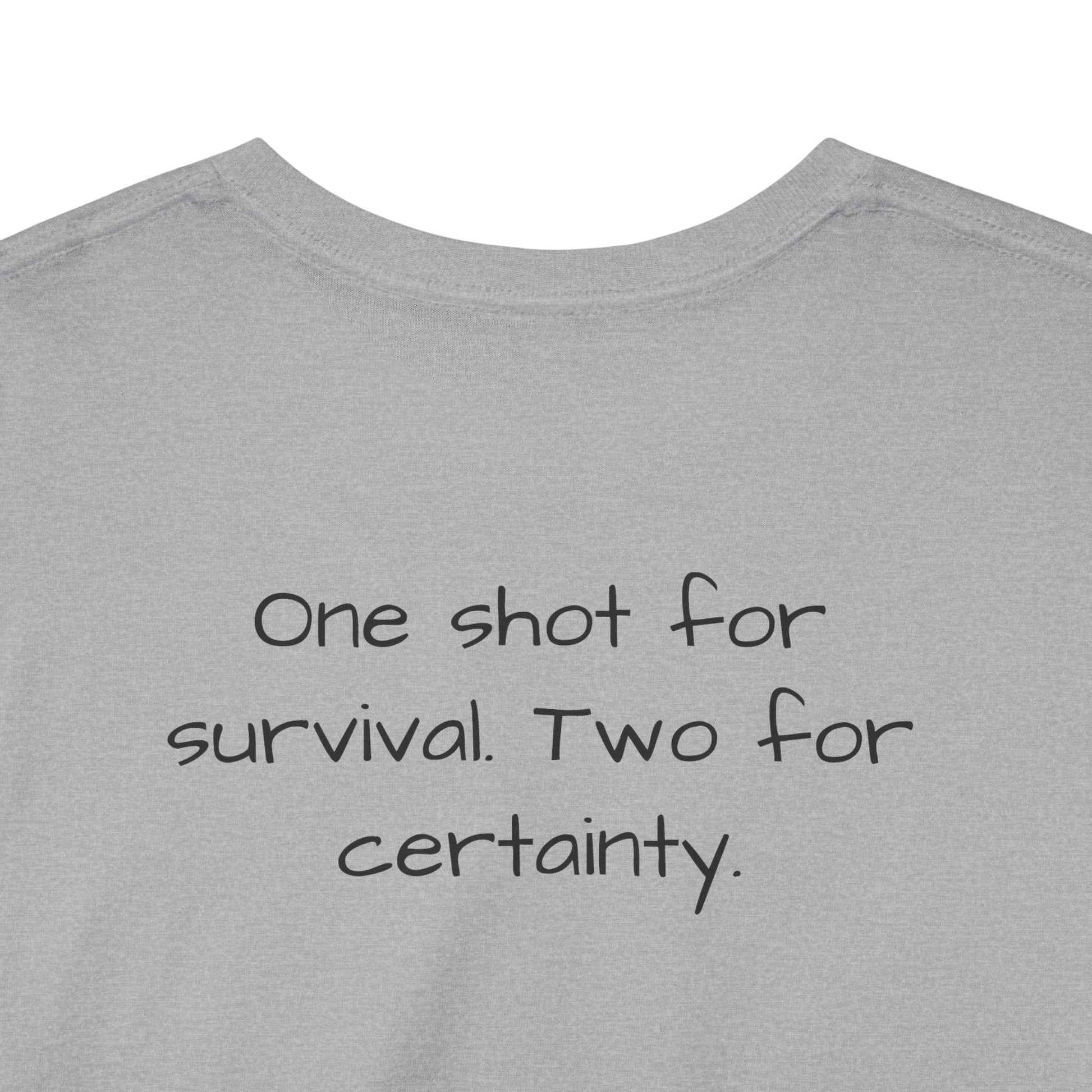 Alexander Solonik Portrait Tee — 'One Shot for Survival' Graphic T-Shirt - Divine Rebels Studio