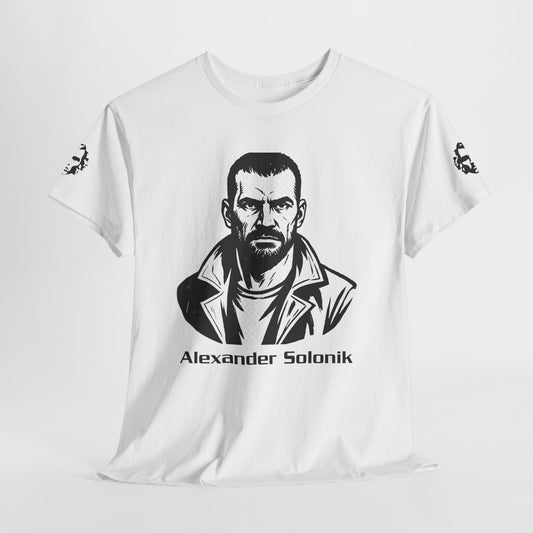 Alexander Solonik Portrait Tee — 'One Shot for Survival' Graphic T-Shirt - Divine Rebels Studio
