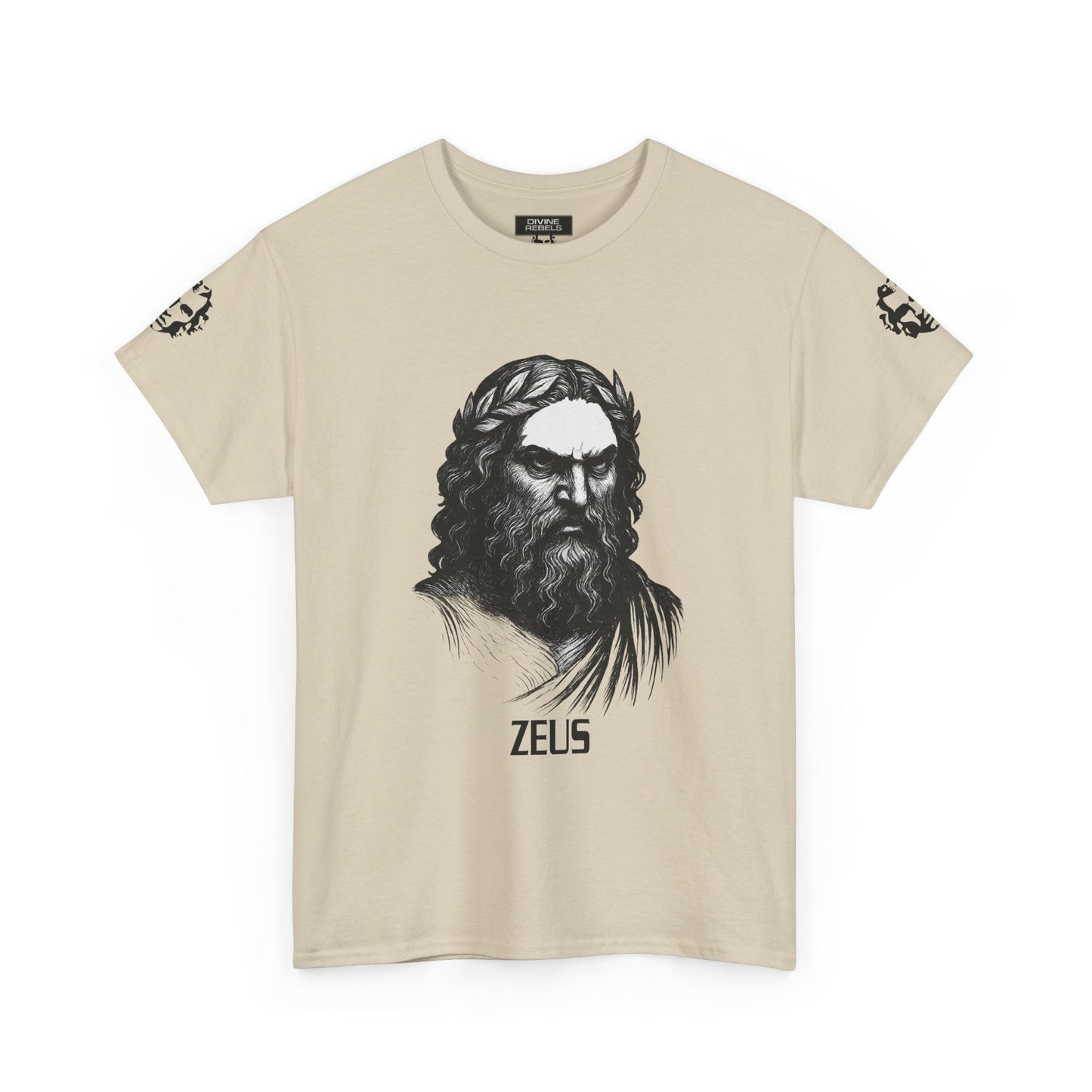 Zeus Portrait Tee — "I am the storm they prayed for" - Divine Rebels Studio