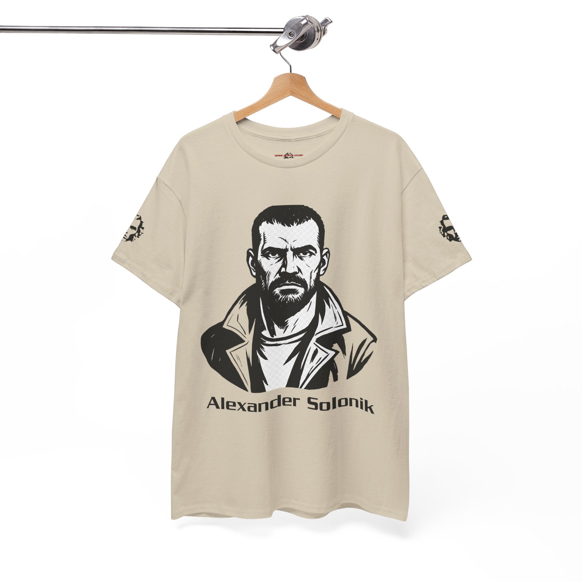 Alexander Solonik Portrait Tee — 'One Shot for Survival' Graphic T-Shirt - Divine Rebels Studio