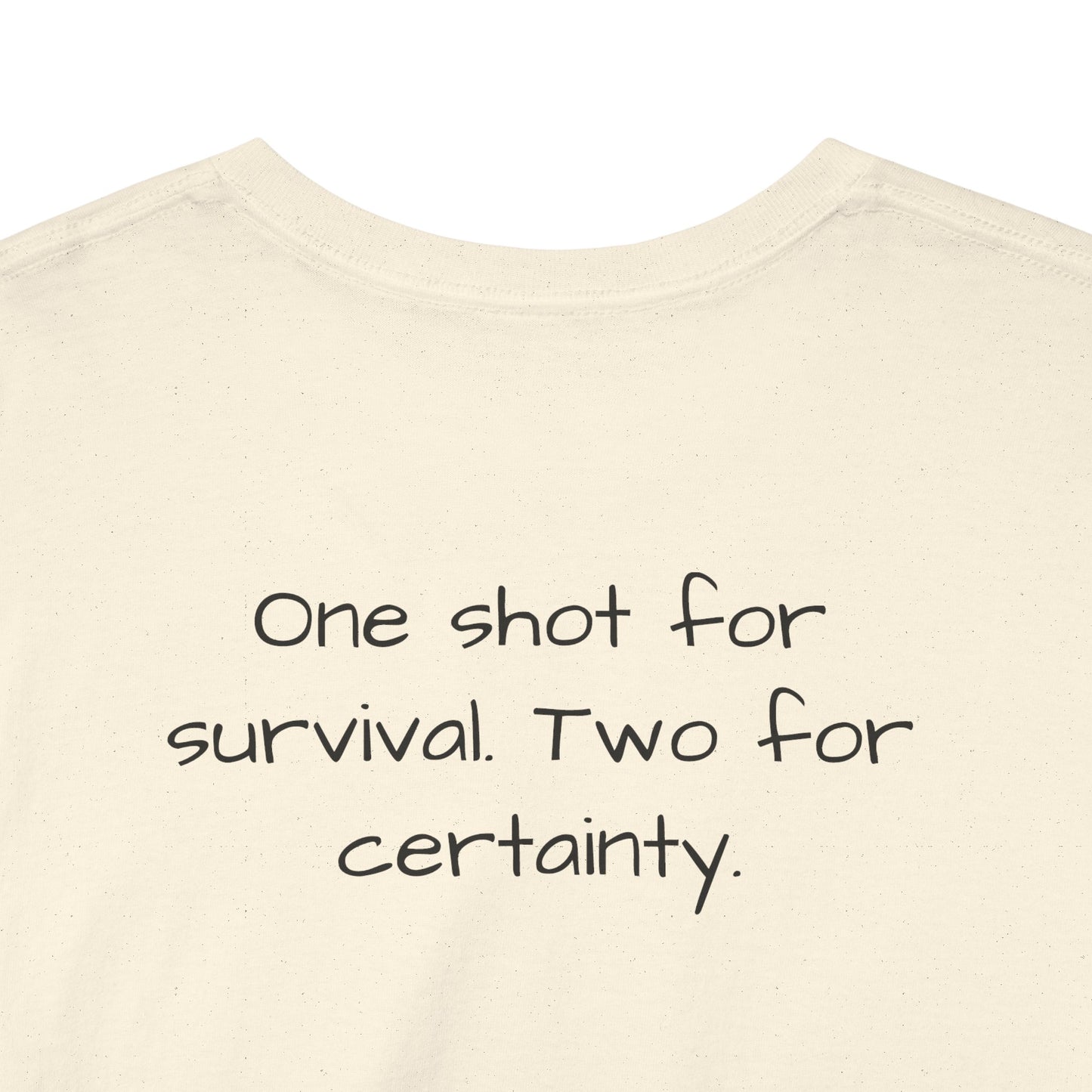 Alexander Solonik Portrait Tee — 'One Shot for Survival' Graphic T-Shirt - Divine Rebels Studio