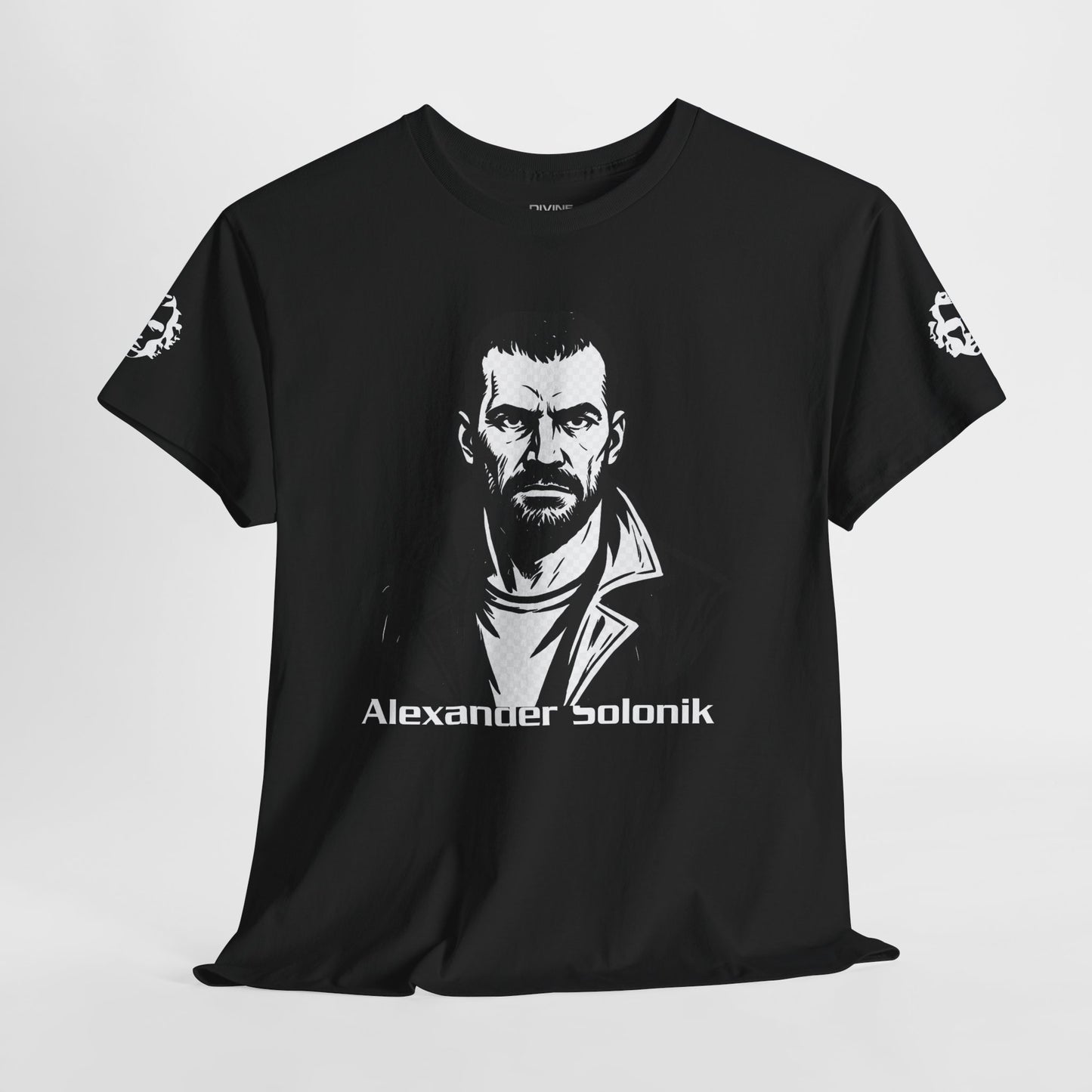 Alexander Solonik Portrait Tee — 'One Shot for Survival' Graphic T-Shirt - Divine Rebels Studio