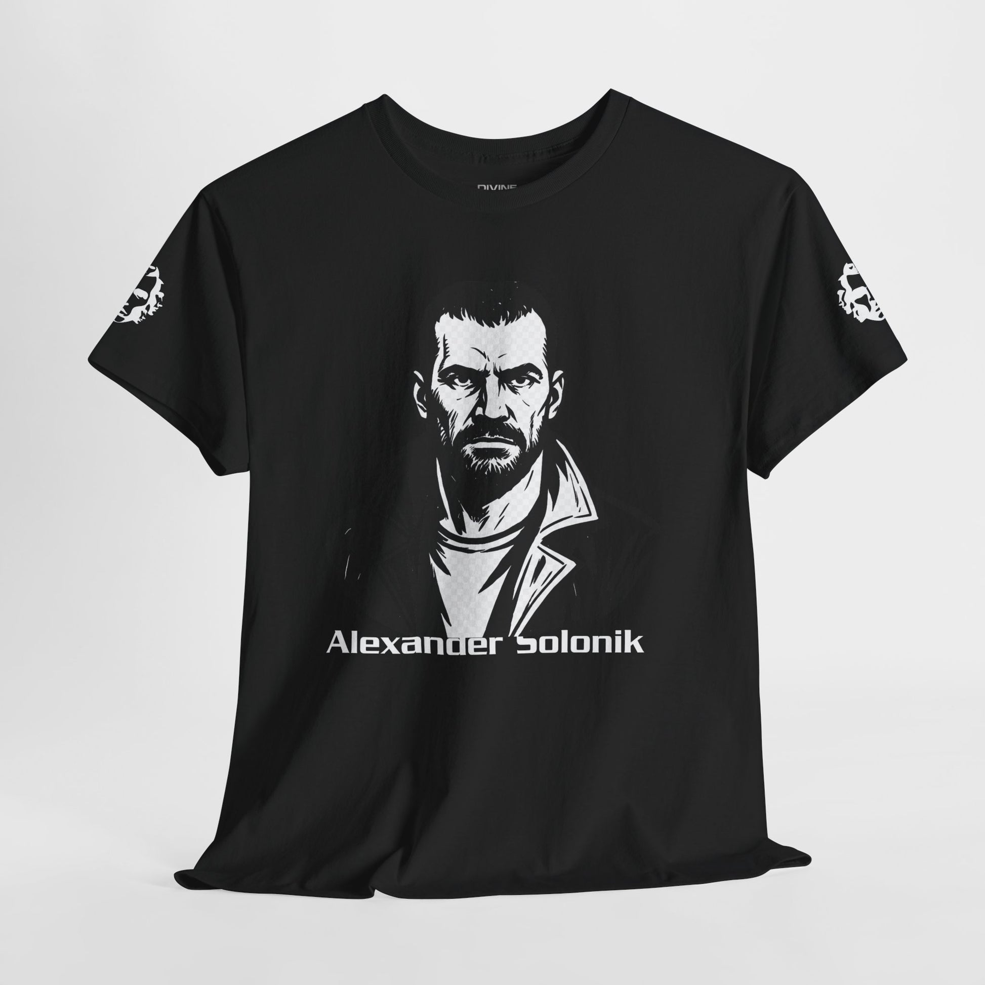 Alexander Solonik Portrait Tee — 'One Shot for Survival' Graphic T-Shirt - Divine Rebels Studio