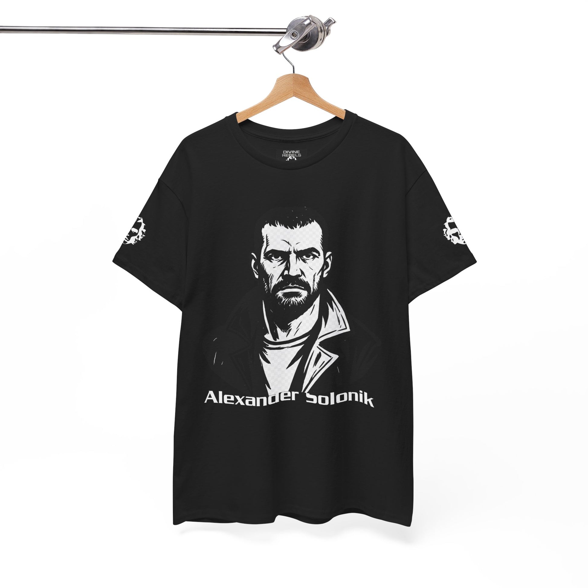 Alexander Solonik Portrait Tee — 'One Shot for Survival' Graphic T-Shirt - Divine Rebels Studio