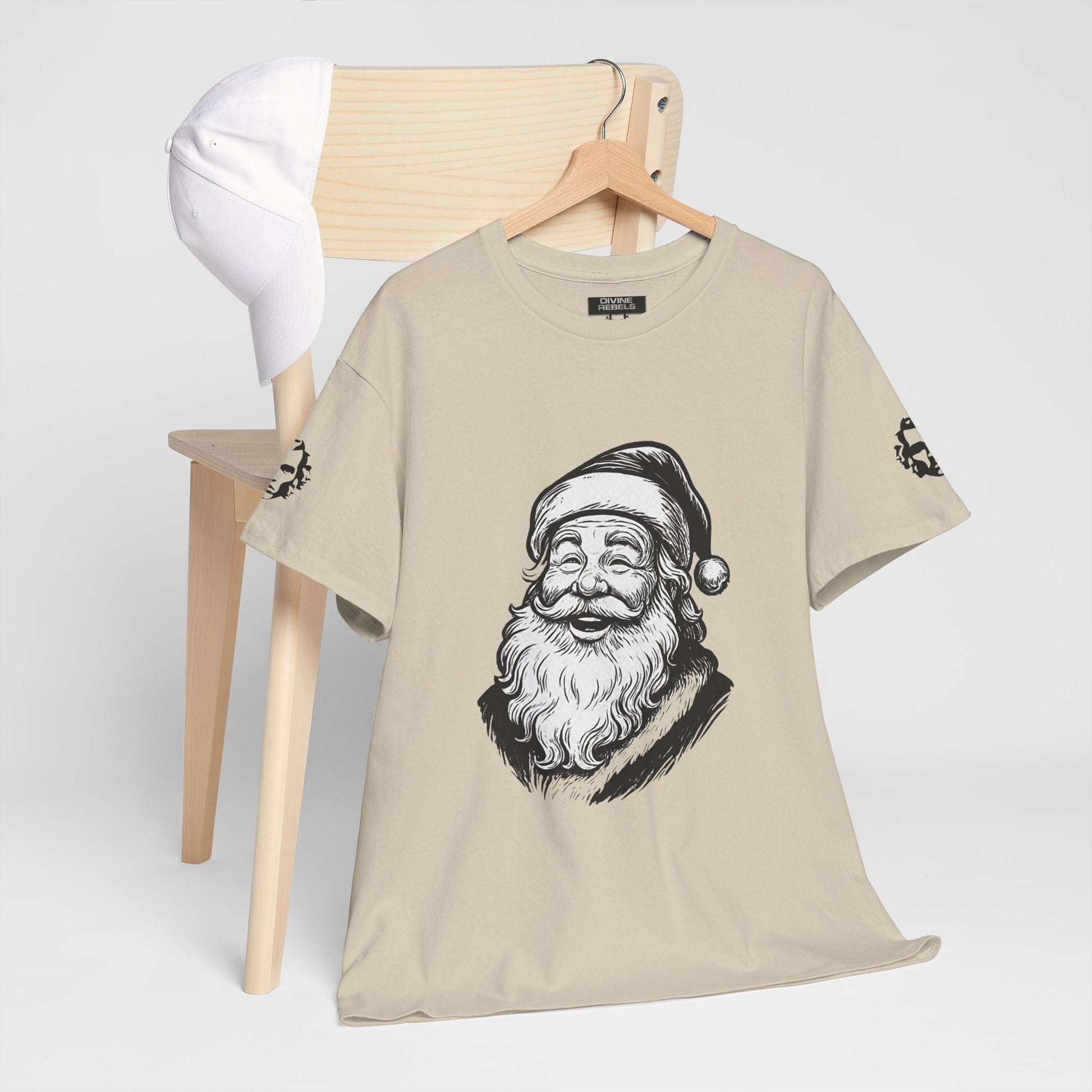 ONE OFF SHIRT OF THE WEEK Santa Claus Tee with "Believe in Giving" Quote - Divine Rebels Studio