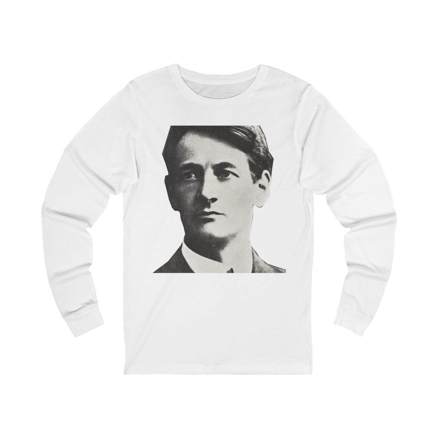 Terence MacSwiney Portrait Long Sleeve Tee — Inspirational Quote Back