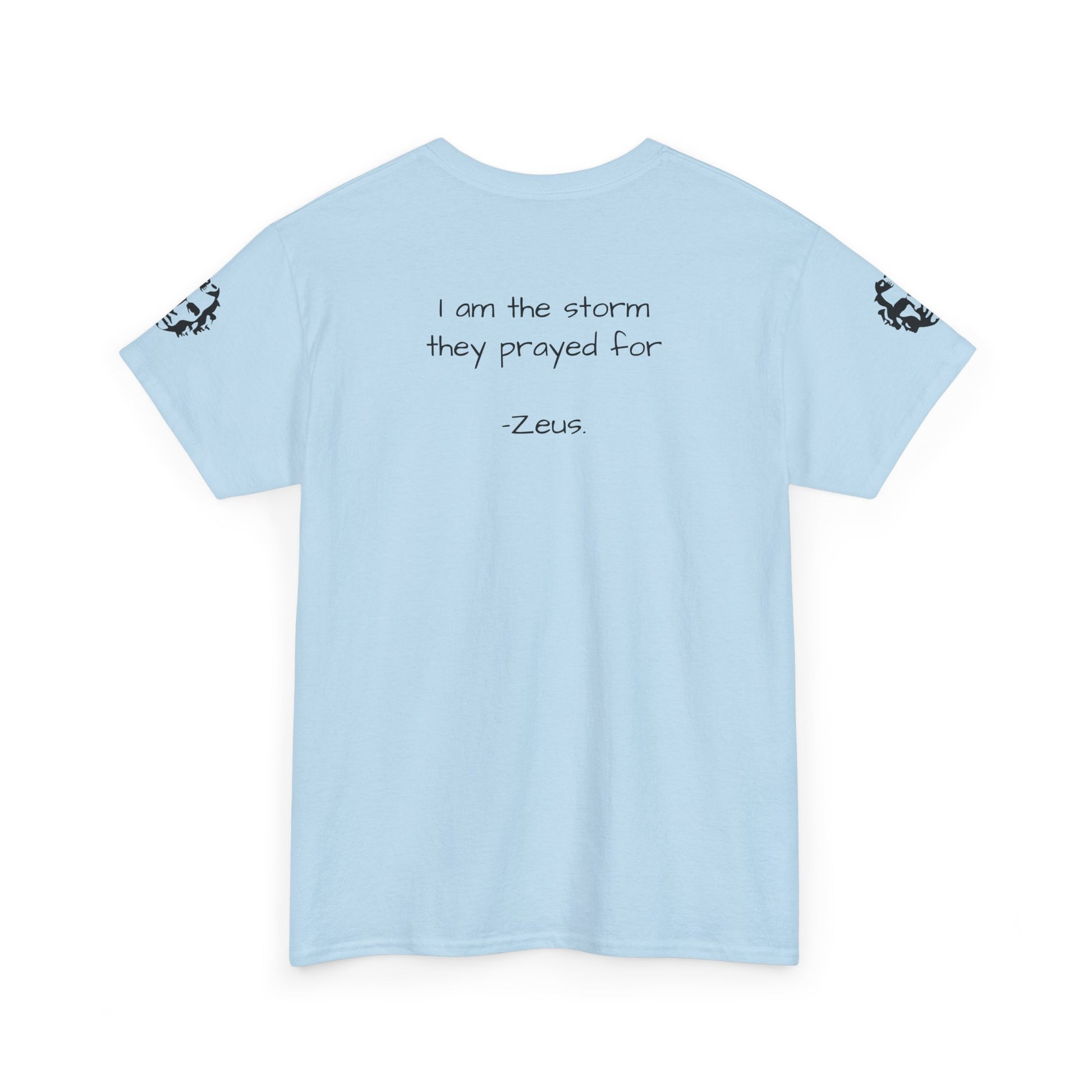 Zeus Portrait Tee — "I am the storm they prayed for" - Divine Rebels Studio