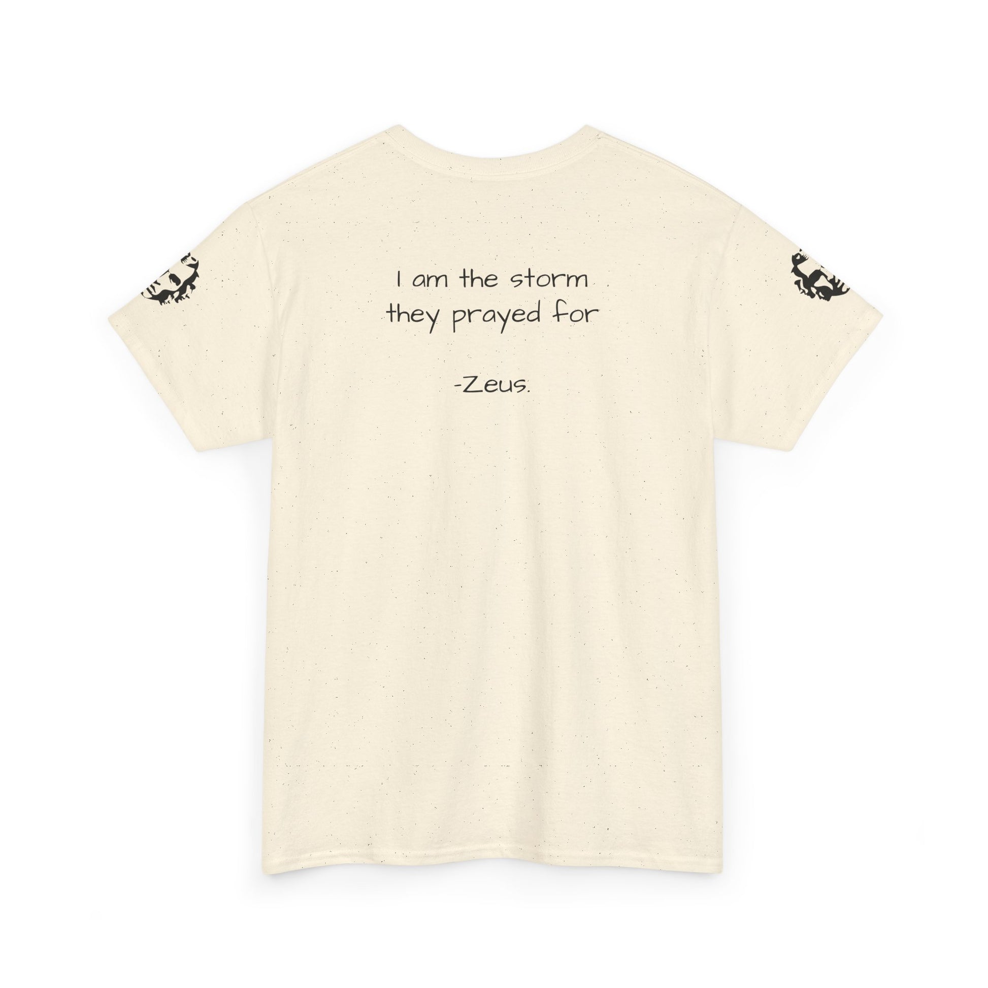 Zeus Portrait Tee — "I am the storm they prayed for" - Divine Rebels Studio