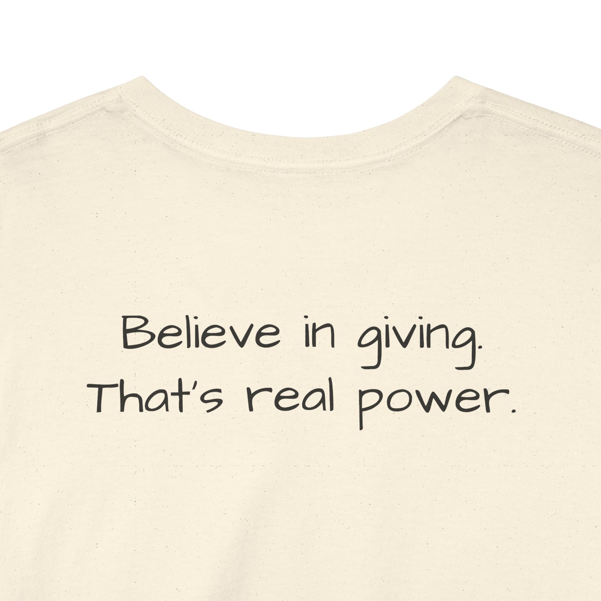 ONE OFF SHIRT OF THE WEEK Santa Claus Tee with "Believe in Giving" Quote - Divine Rebels Studio