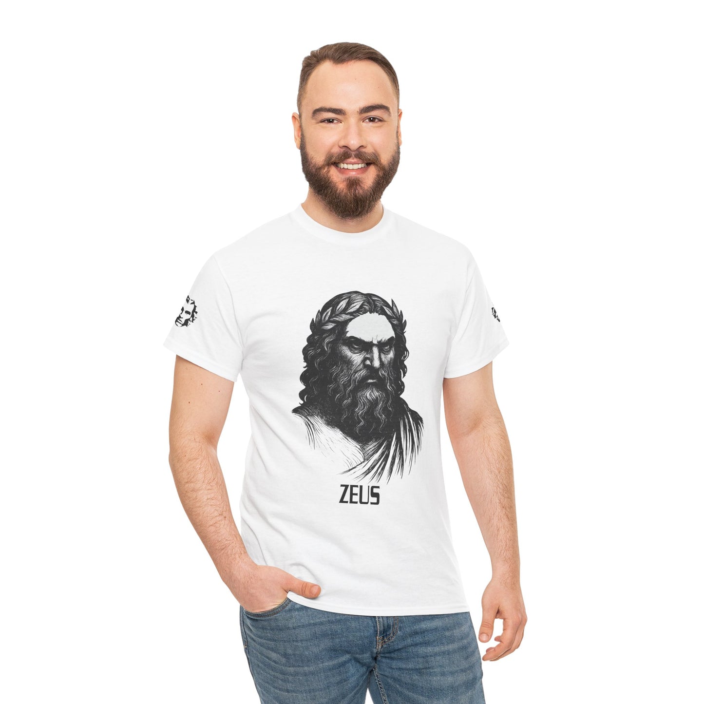 Zeus Portrait Tee — "I am the storm they prayed for" - Divine Rebels Studio