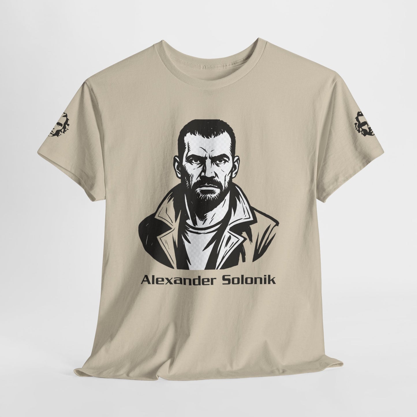 Alexander Solonik Portrait Tee — 'One Shot for Survival' Graphic T-Shirt - Divine Rebels Studio