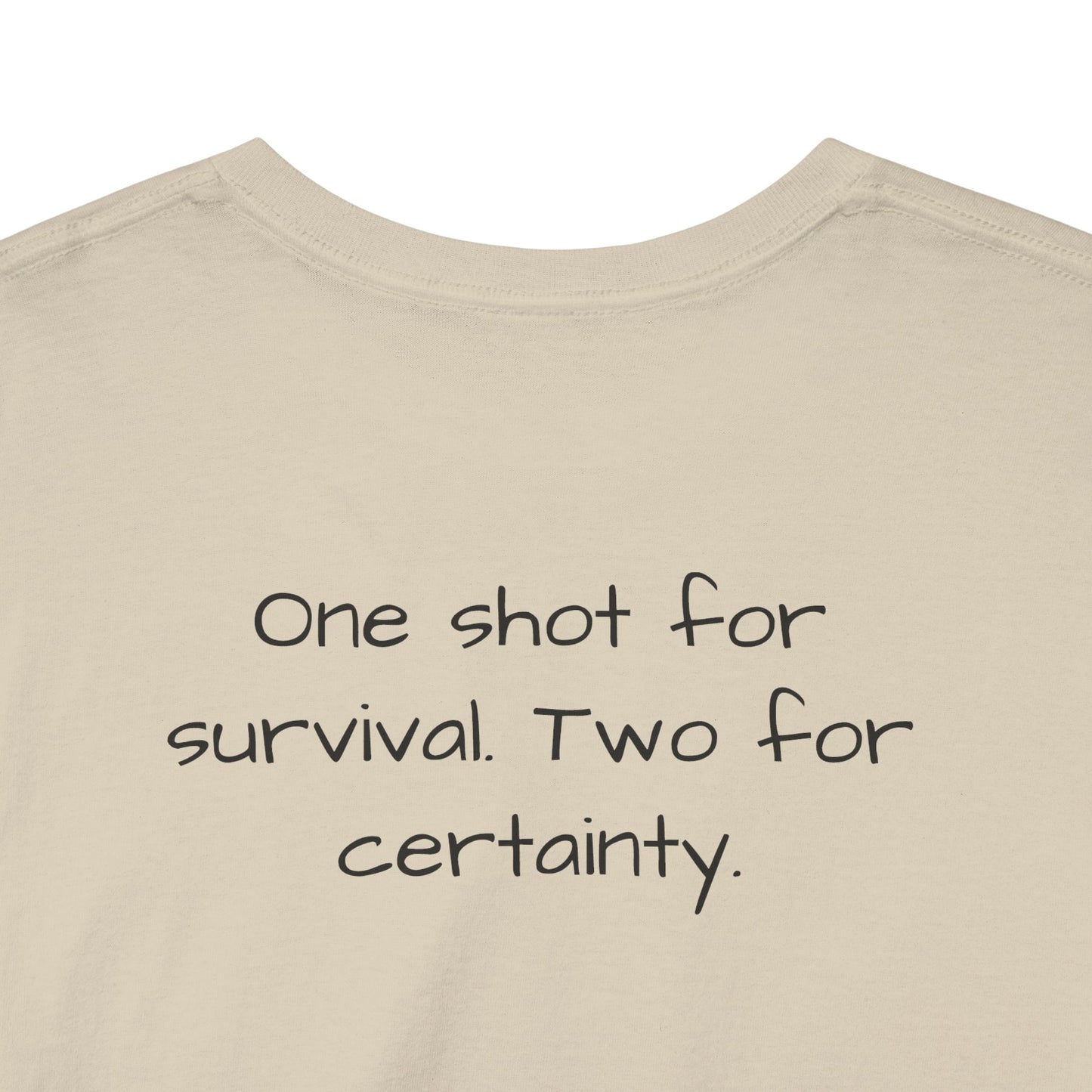 Alexander Solonik Portrait Tee — 'One Shot for Survival' Graphic T-Shirt - Divine Rebels Studio