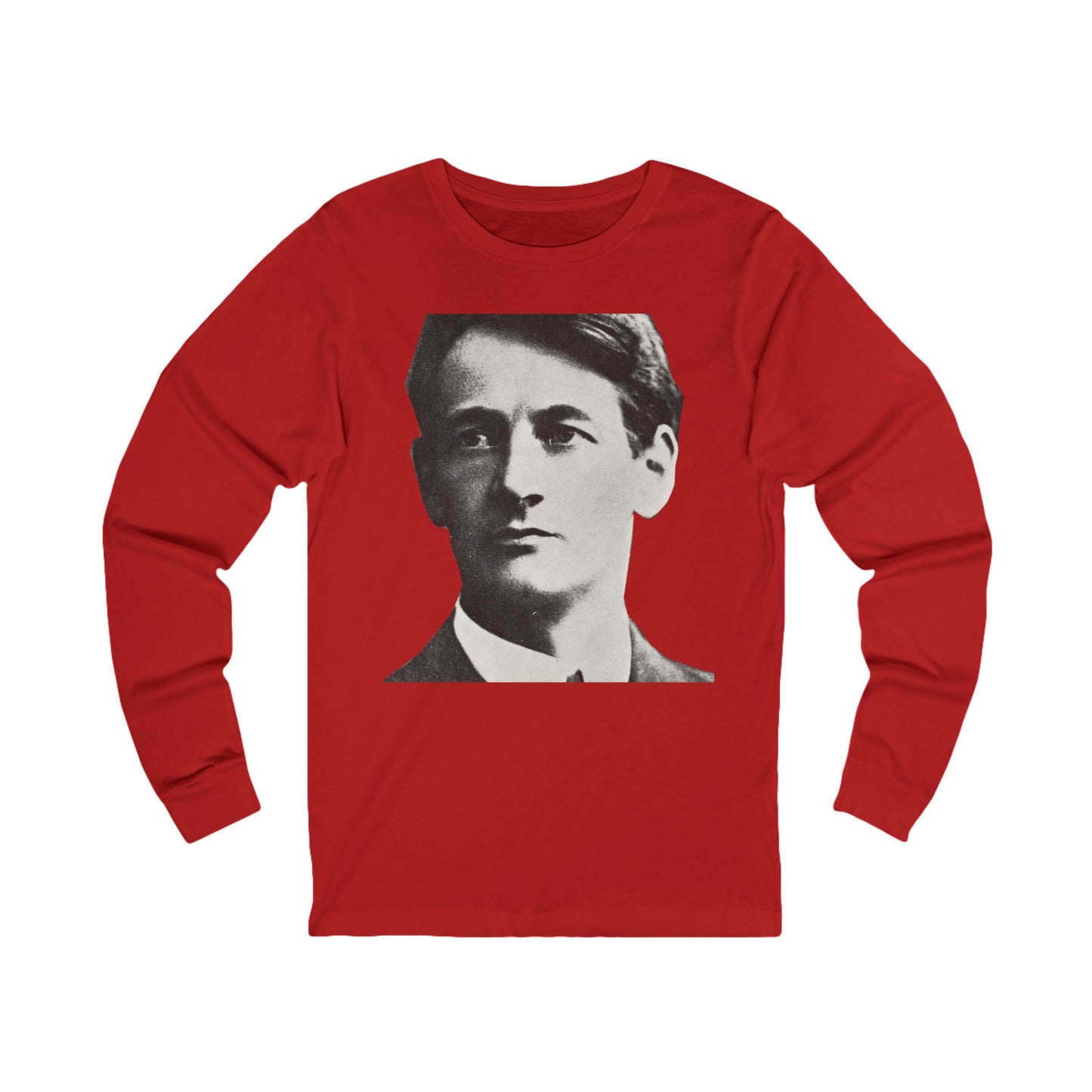 Terence MacSwiney Portrait Long Sleeve Tee — Inspirational Quote Back