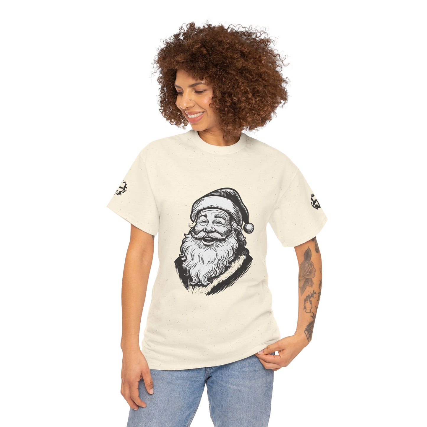 ONE OFF SHIRT OF THE WEEK Santa Claus Tee with "Believe in Giving" Quote - Divine Rebels Studio