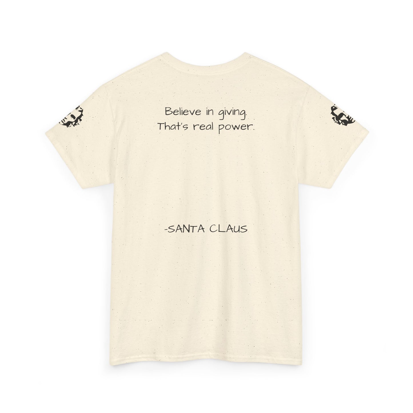 ONE OFF SHIRT OF THE WEEK Santa Claus Tee with "Believe in Giving" Quote - Divine Rebels Studio