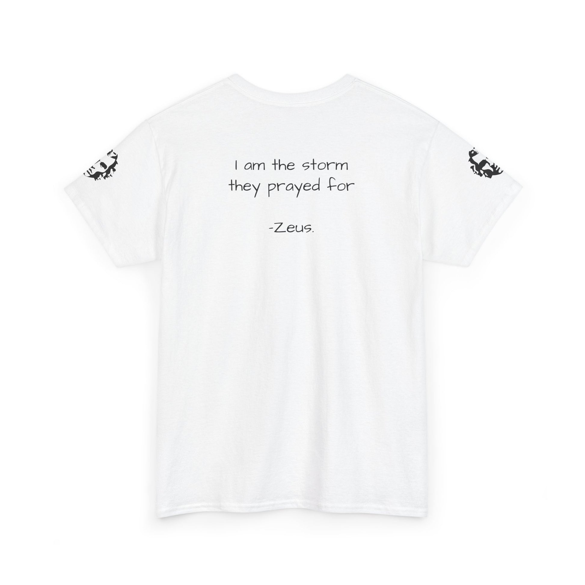 Zeus Portrait Tee — "I am the storm they prayed for" - Divine Rebels Studio
