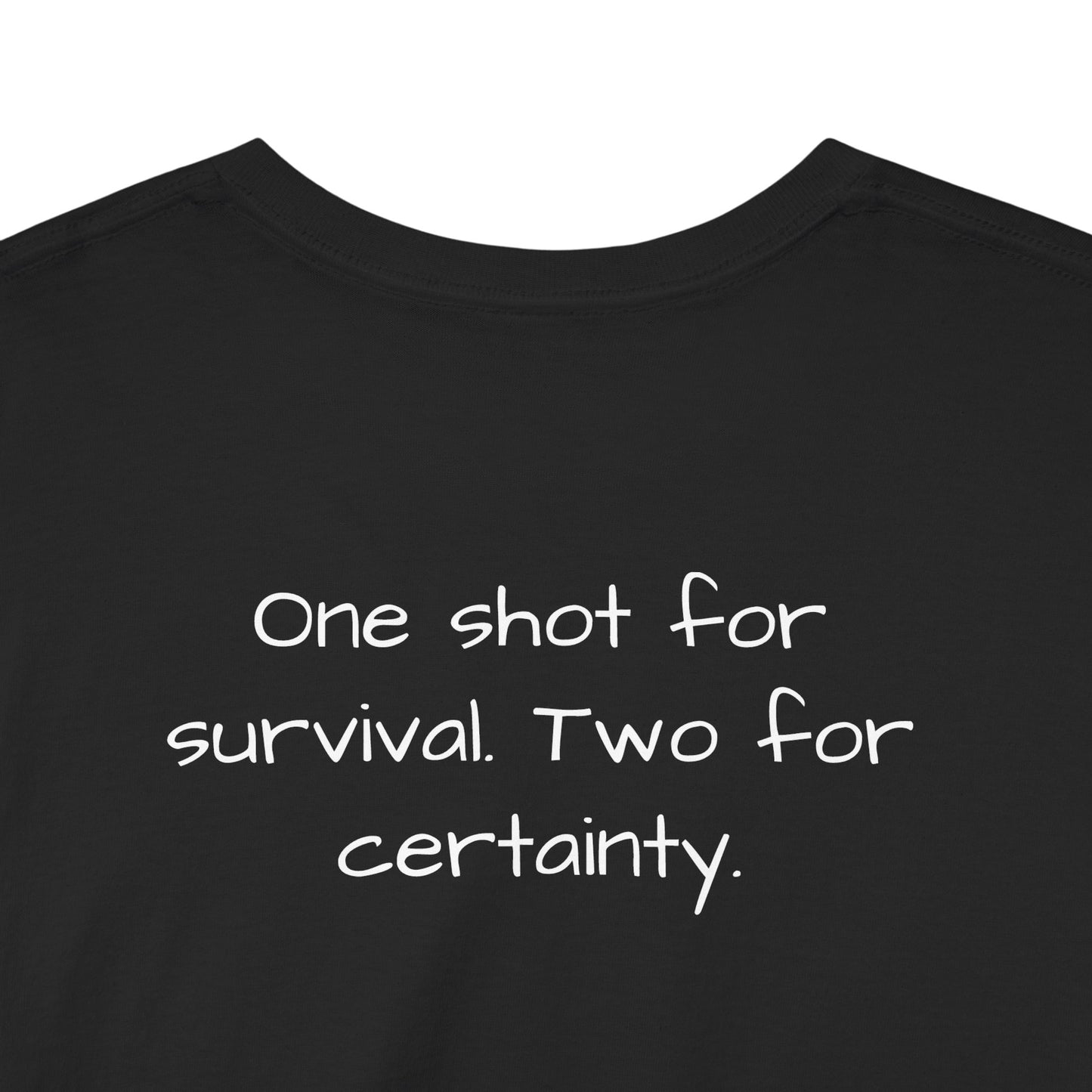Alexander Solonik Portrait Tee — 'One Shot for Survival' Graphic T-Shirt - Divine Rebels Studio